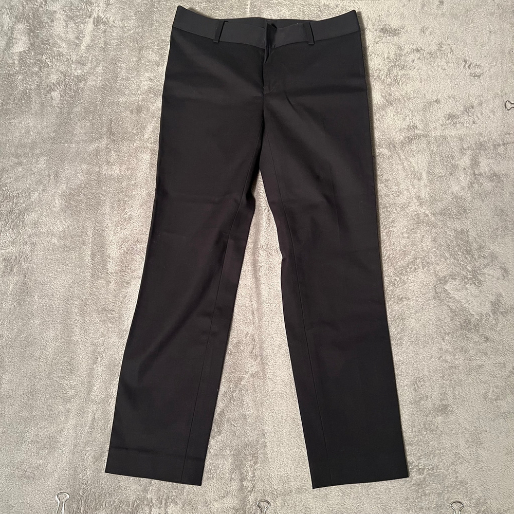Club Monaco Black Tailored Trouser | Straight Leg Mid Rise Crop Ankle | Size 2